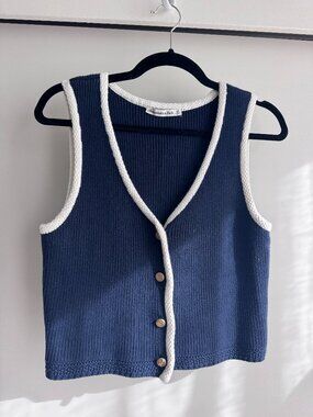 Cropped Abercrombie & Fitch Blue Vest